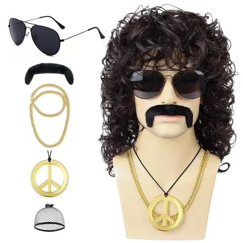 Image de Perruque Disco Homme Années 70 - Look Vintage & Fun