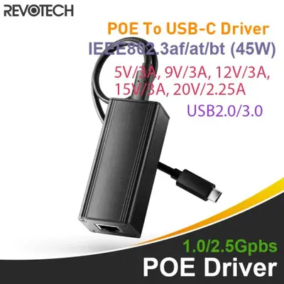 Image de Adaptateur PoE vers USB-C 25W avec Ethernet
