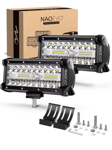 Afbeelding van 7-inch LED Lichtbalk 240W 24000LM voor 4x4 Offroad, Spot-Flood Combo, Waterdichte Werklampen voor Vrachtwagen, Boot, UTV, ATV en Jeep