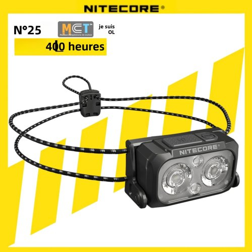 Image of Nitecore NU25 MCT UL Running Headlamp – 400 Lumens Red & White LED, High-Color Outdoor Waterproof Headlight for Night Runs and Adventures