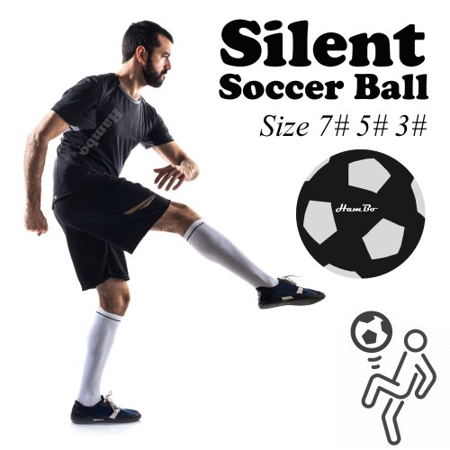 Imagen de Balón de Fútbol Silencioso Talla 7, 5 y 3 para Adultos y Niños – Rebotable en Interiores, Sin Ruido, Sin Aire, de Espuma para Juegos Deportivos Divertidos