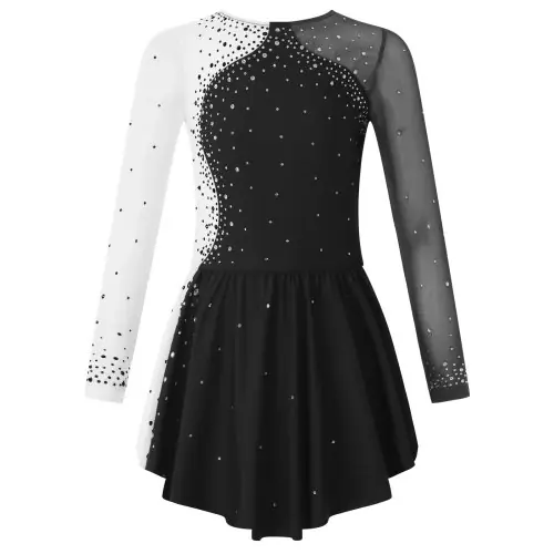 Image de Robe de Danse Élégante pour Filles - Strass & Manches Longues