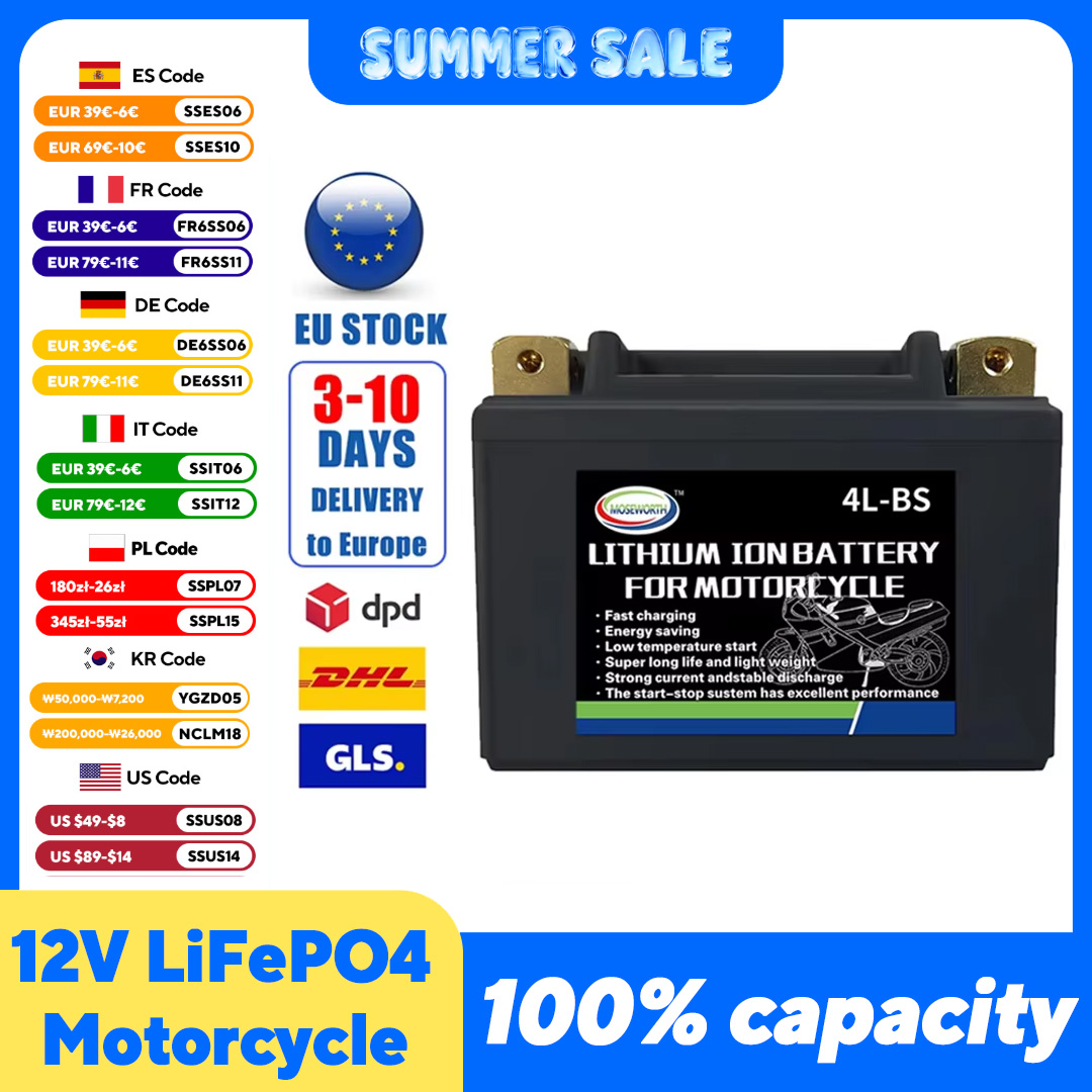 Bild von Lithium-Ionen Motorradbatterie 12V LiFePO4 – Leicht & Hochleistungsstark
