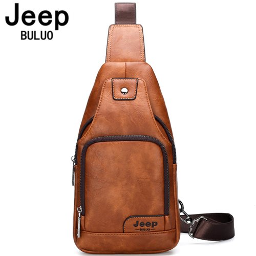 Imagen de JEEP BULUO, bolsos cruzados para hombre, moda informal, paquete de pecho, mensajeros de viaje corto, bolso de pecho, bolso cruzado repelente al agua para hombre joven