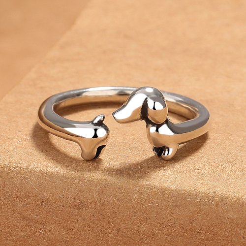 Imagen de Anillos de Plata Tailandesa para Perro Salchicha - Joyería Vintage para Mujer