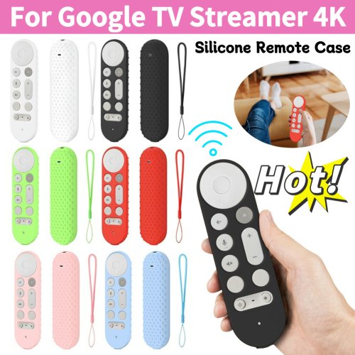 Immagine di Custodia in Silicone per Telecomando TV - Protettiva, Antiscivolo e Morbida con Finitura in Pelle, Compatibile con Google TV, Streamer 4K e Altri Controlli Remoti