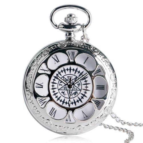 Bild von Black Butler Cosplay Taschenuhr – Luxus Silber Halskette für Fans
