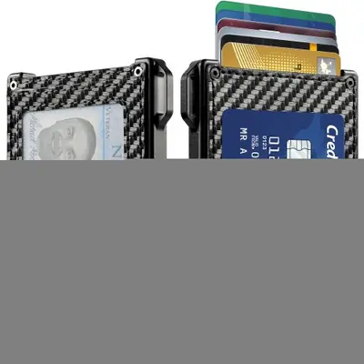 Image de Portefeuille Homme Ultra-Mince en Cuir & Fibre de Carbone