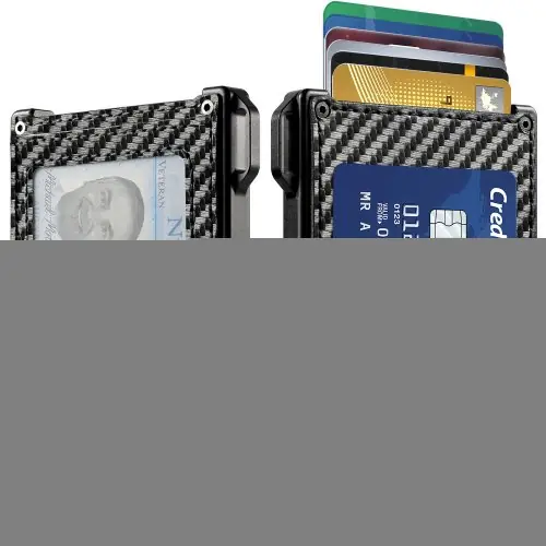 Image de Portefeuille Homme Ultra-Mince en Cuir & Fibre de Carbone