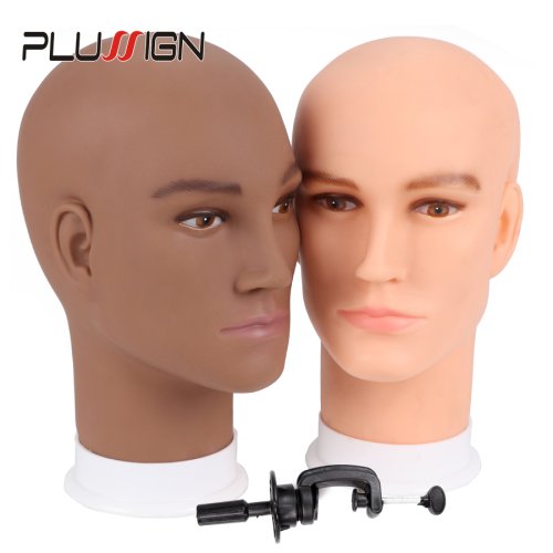 Bild von Mannequin-Kopf aus Schaumstoff mit Perücke – Ideal für Haar- und Accessoire-Display in Brauntönen und Beige