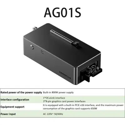 Image de Dock eGPU USB4 avec alimentation 500W - Pour PC portable & Mini PC