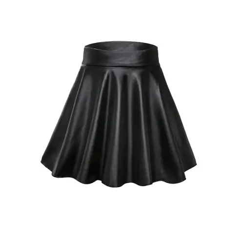 Image de Jupe Faux Cuir Taille Haute - Style Trapèze & Mini Sexy