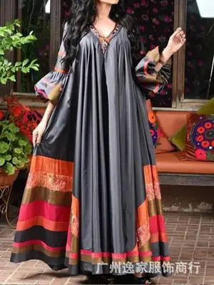 Image de Robe Vintage Imprimée Musulmane - Confort & Style