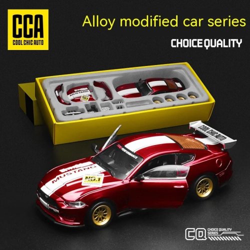 Afbeelding van CCA DIY aanpasbare schaal 1:43 Ford Mustang legering automodelkit - unieke racewagencollectible voor hobbyisten en liefhebbers