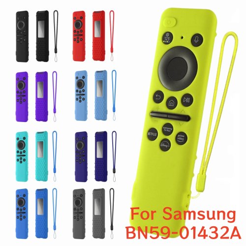 Immagine di Custodia Protettiva in Silicone per Telecomando TV Samsung BN59-01432A, 01432J, TM2360E, TM2361E, 65Q, 75Q, 85QN900CF - Morbida e Resistente