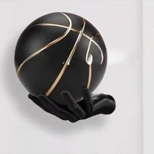 Imagen de Estante de almacenamiento de baloncesto montado en la pared, estante de bolas en forma de mano, estante de exhibición de fútbol multiusos, soporte de decoración para habitación, ahorro de espacio