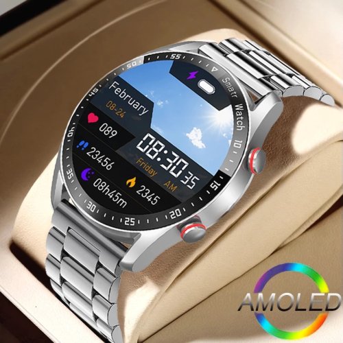 Afbeelding van ECG + PPG Bluetooth Oproep Smart Horloge Mannen Laser Gezondheid Bloeddruk Fitness Sport Horloges Man Sport Waterdichte Smartwatch + Box