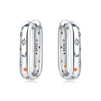 Image de Boucles d'oreilles créoles en argent 925 - Style élégant & intemporel
