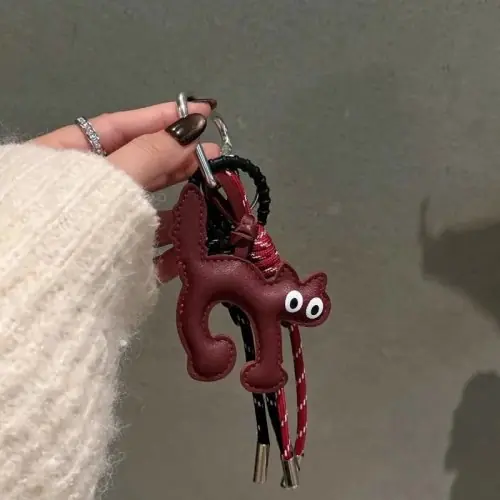 Image de Porte-clés Chat en Cuir Mignon