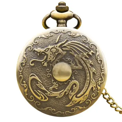 Image de Montre de Poche Steampunk Dragon en Bronze Vintage