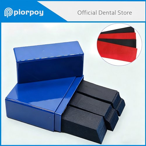 Zdjęcie Piorpoy – 300 Sztuk Papieru Okluzyjnego Dentalnego, Przegubowy Ortodontyczny Pasek Papierowy do Pielęgnacji Zębów i Wybielania, Narzędzia Dentystyczne 55/18m
