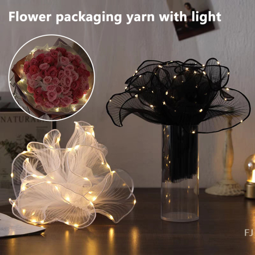 Imagen de Papel de Regalo LED con Flores y Luces – Decoración Elegante para Bodas y Cumpleaños
