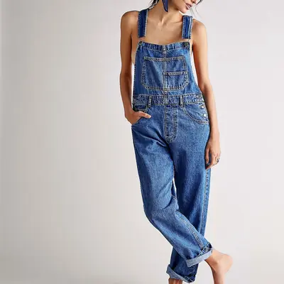 Salopette Jeans Femme Coupe Ample - Style Décontracté & Confortable