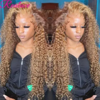 Image de Perruque Lace Front Bouclée Naturelle Cheveux Humains