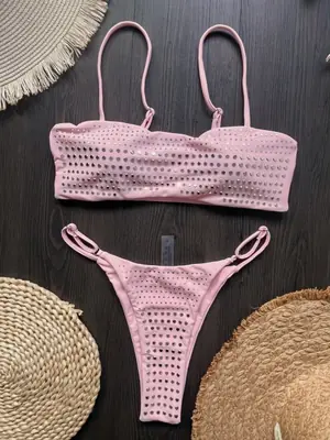 Image de Bikini Brillant Push-Up Femme 2025 - Style Floral & Élégant