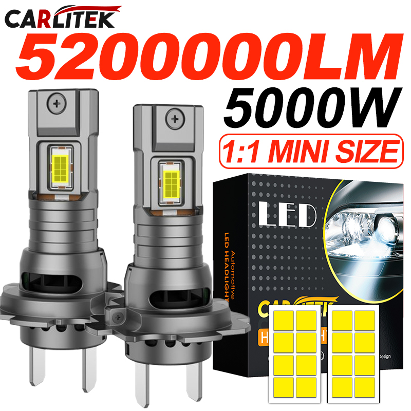 Imagen de H7 H4 H1 H3 bombilla de faro LED Mini inalámbrica 3000W 3200000LM 6000K CSP faro de coche lámparas de diodo automático Turbo Led 12V automóvil