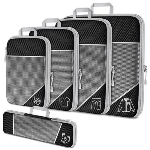 Imagen de Organiza tu Viaje con Estilo: Set de 5 Bolsas de Compresión