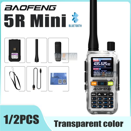Immagine di Baofeng UV-5R Mini Walkie Talkie con 999 Canali UHF/VHF, Bluetooth, Programmazione USB-C, Radio Ham per Campeggio e Comunicazioni Outdoor