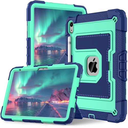 Immagine di Custodia Tablet per iPad 11 Pollici (11th Gen 2025, A16, 10th Gen 2022, Air 4/5, 10.9, 9.7, Pro, Air 11 2024) con Supporto, Antiurto, Protezione Robusta per Bambini