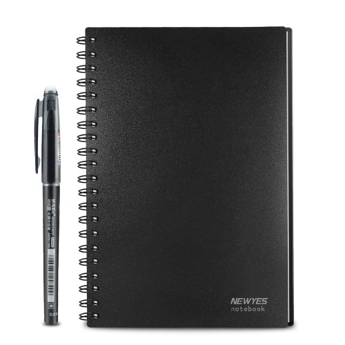 Immagine di Quaderno Cancellabile Riutilizzabile A6 Nero con Tecnologia Wave Cloud – Blocco Note Foderato con Penna Inclusa per Risparmiare Carta