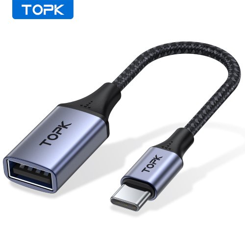 Afbeelding van TOPK USB C naar USB A-adapter OTG-kabel Type C mannelijk naar USB 2.0 vrouwelijk kabel voor MacBook Pro Samsung Type C-adapter