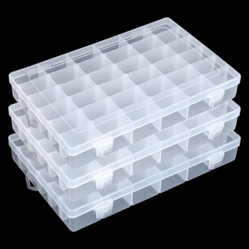 Image of 36-Grid Plastic Organizer Box with Adjustable Dividers – Versatile Storage Container for Jewelry, Beads, DIY Crafts, Art Supplies, and Fishing Tackle