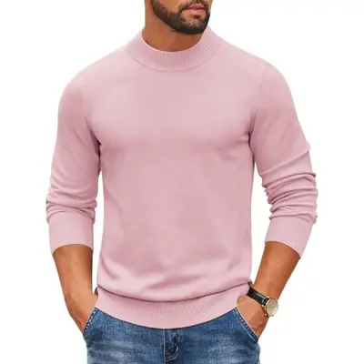 Image de Pull Col Roulé Homme - Tricot Côtelé Chaud & Cintré