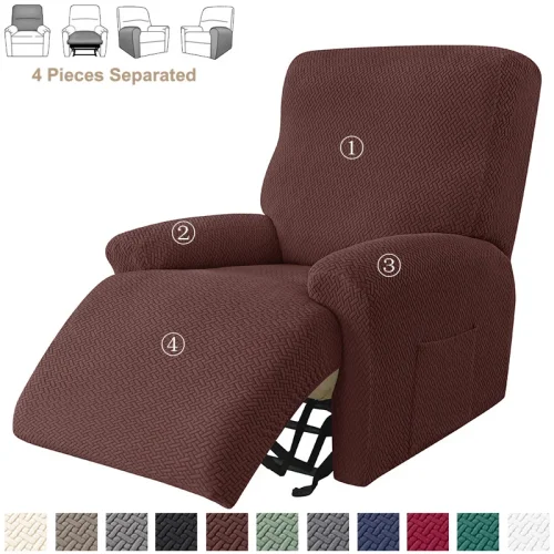 Bild von Jacquard-Stretch-Sofabezüge für Liegestühle, elastischer geteilter Sessel-Stuhlbezug, rutschfeste Stühle, Schonbezüge für das Wohnzimmer
