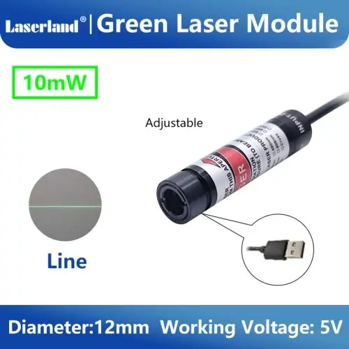 Groen 10 mW lijn 12 mm