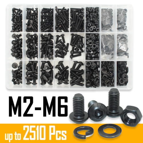 Imagen de Kit de Tornillos Hexagonales Negros - M2 a M6