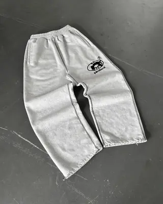 Image de Pantalon Jogging Gris Unisexe - Style Y2K & Fonctionnel