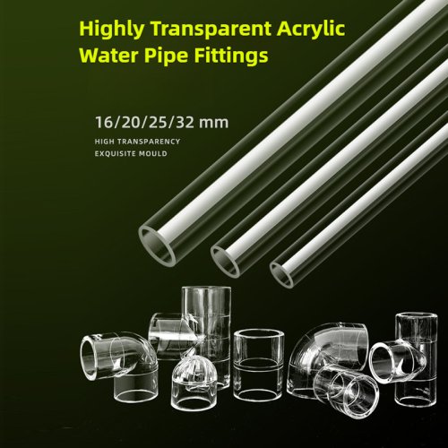 Tubo Acquario Trasparente in Acrilico con Raccordo a Gomito per Filtro e Circulazione dell'Acqua – Accessorio Essenziale per Acquari Domestici