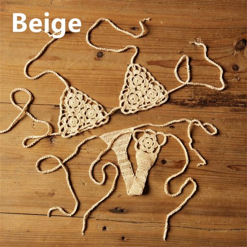 Image de Bikini Dentelle Crochet Fleur - Style Sexy & Élégant