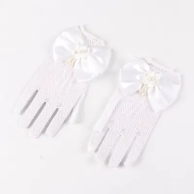 Image de Gants de Communion Dentelle Fleuris pour Filles