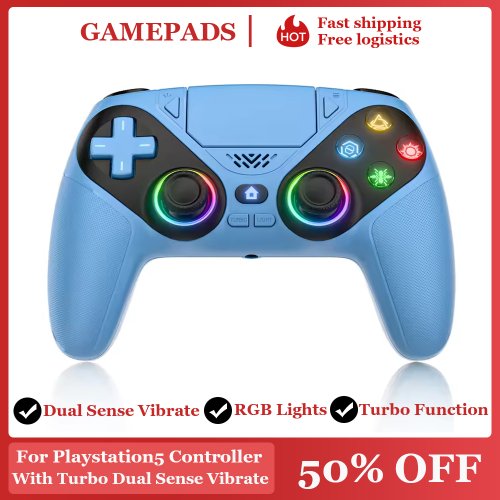 Imagen de Controlador inalámbrico para Ps5/Ps5 Pro/Ps5 Slim/Pc con Joystick Hall, mando de doble vibración, programación Turbo de doble sentido