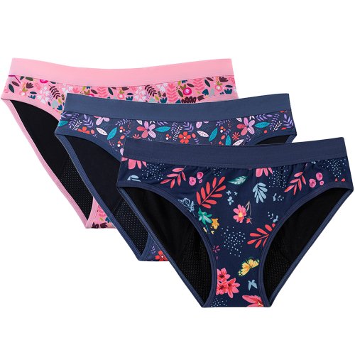 Imagen de Ropa Interior Menstrual para Niñas - 3 Piezas de Algodón