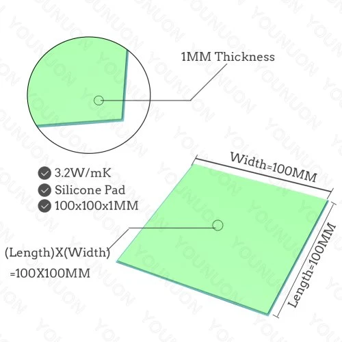 2PCS 100X1MM verde