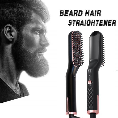 Imagen de Peine Alisador Calentado con Iones Negativos para Hombres – Estilizador de Cabello y Barba, Uso en Seco y Húmedo, Rápido y Efectivo