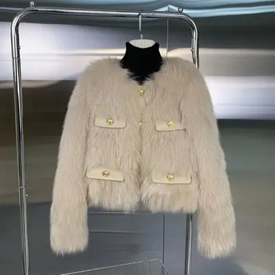 Image de Manteau Fausse Fourrure Renard Court - Mode Coréenne Automne-Hiver 2025