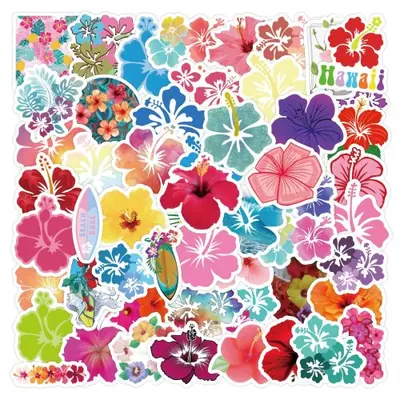 Image de Stickers Hibiscus Colorés - Décoration Créative pour Tous les Objets